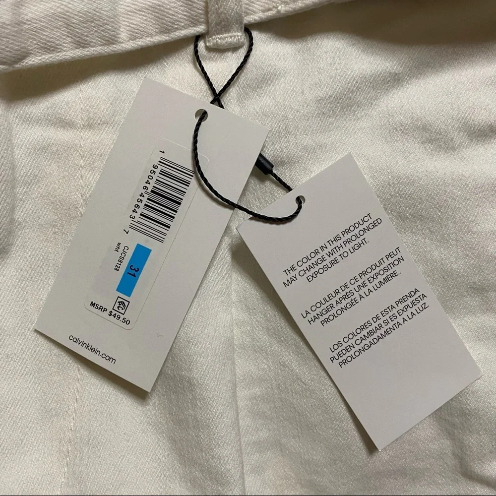 - Calvin Klein white high rise paperbag style shorts size 31 - Picture 8 of 8